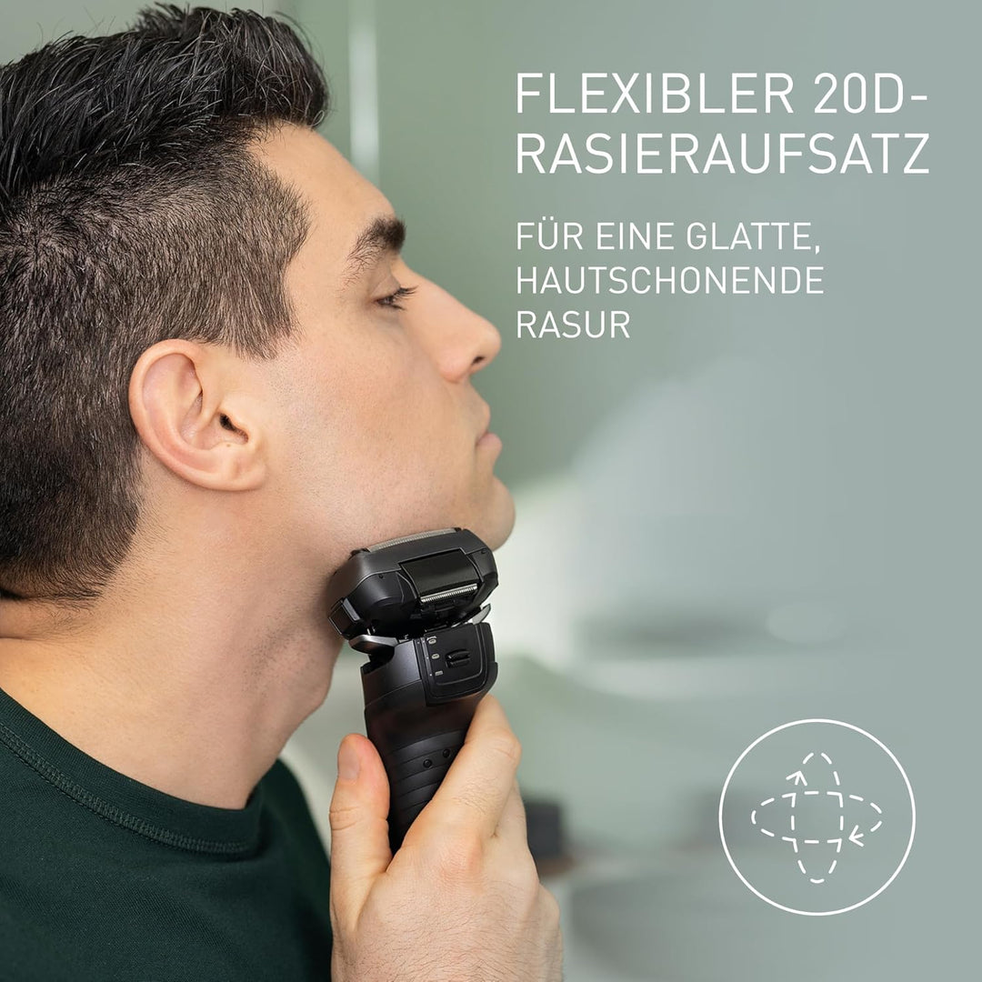 Panasonic Series 900 Premium Nass- und Trocken Rasierer ES-LV9U, 5-fach-Scherkopf mit Linearmotor un