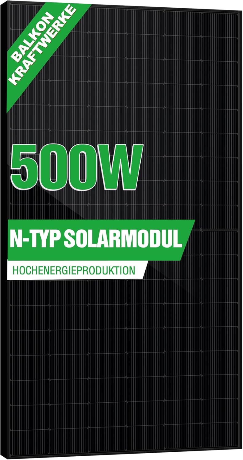 SAKETE Solarmodul 500W X 29, N-Typ Full Black Solarpanel mit Halbzellen-Technologie, geeignet für Ba