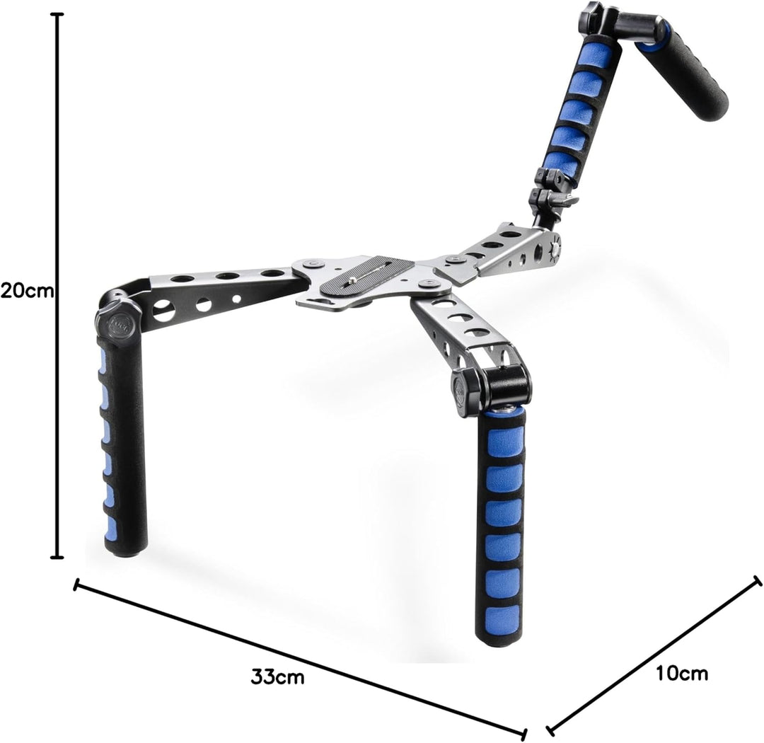 Walimex Pro Cineast I Hand-Shoulder-Videotripod schwarz/blau