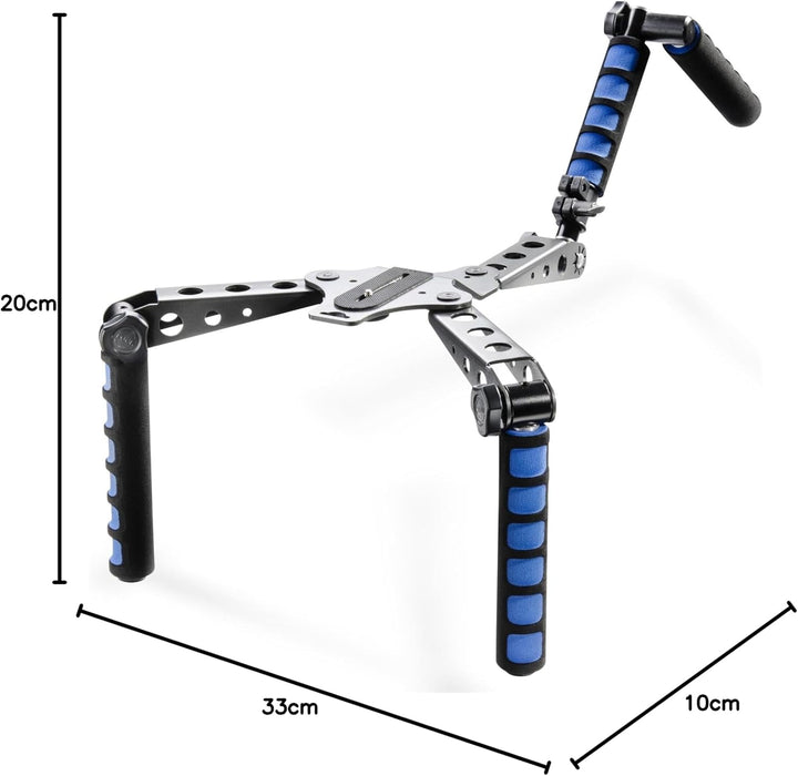 Walimex Pro Cineast I Hand-Shoulder-Videotripod schwarz/blau