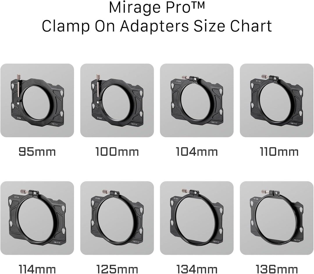 Tilta 100mm Clamp On Adapter Kompatibel mit Tilta Mirage Pro Matte Box, 100mm Backing MB-T17-100, 10