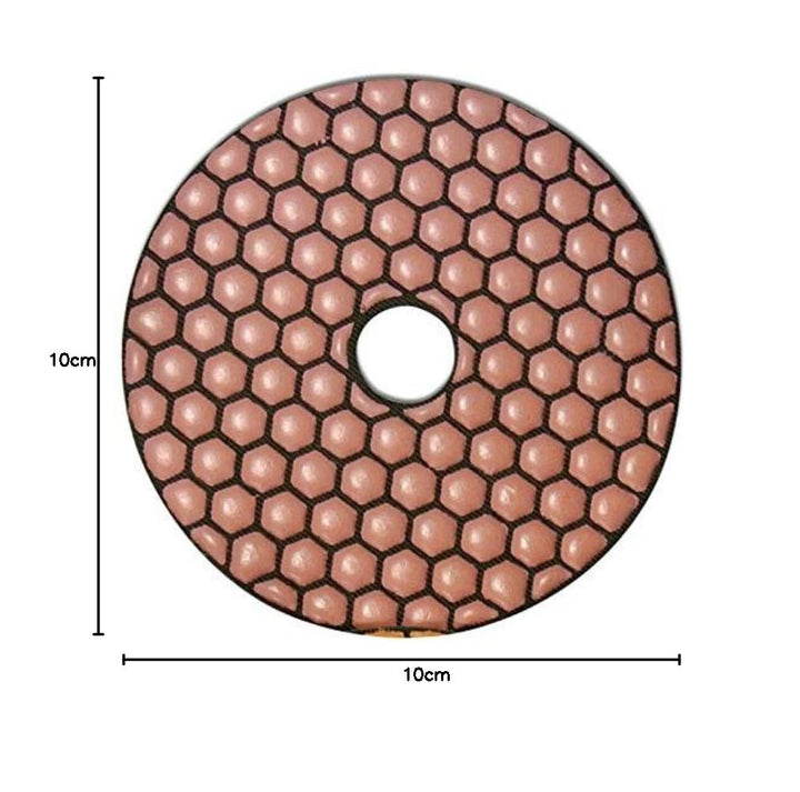 EDW Diamant-Schleifpad Set 9 teilig, D=100mm Trocken, Klettaufnahme, Naturstein, Fliesen, Feinsteinz