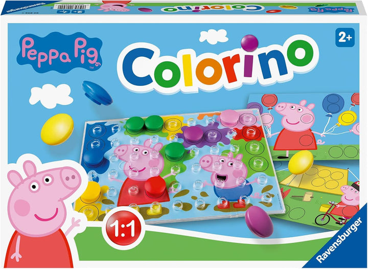 Ravensburger Kinderspiele - 20892 - Peppa Pig Colorino, Kinderspiel zum Farbenlernen, Mosaik Stecksp