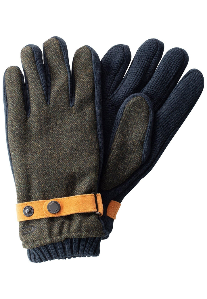 camel active Herren Material-Mix Handschuh Fäustlinge L Dunkelgrün, L Dunkelgrün