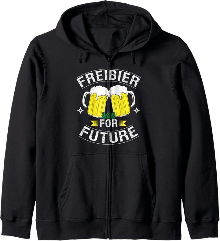 Freibier for Future Oktoberfest Bier lustiges Geschenk Kapuzenjacke