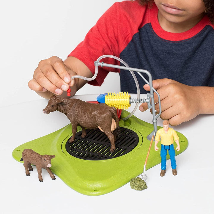 SCHLEICH 42529 Kuh Waschstation, für Kinder ab 3+ Jahren, Farm World - Spielset neue Verpackung, neu