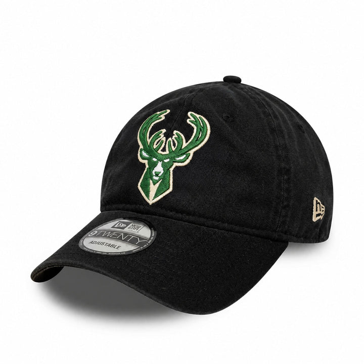 New Era NBA 9Twenty Cap Basketball Basecap verstellbar Strapback Kappe Einheitsgrösse #29-Bucks-Blac