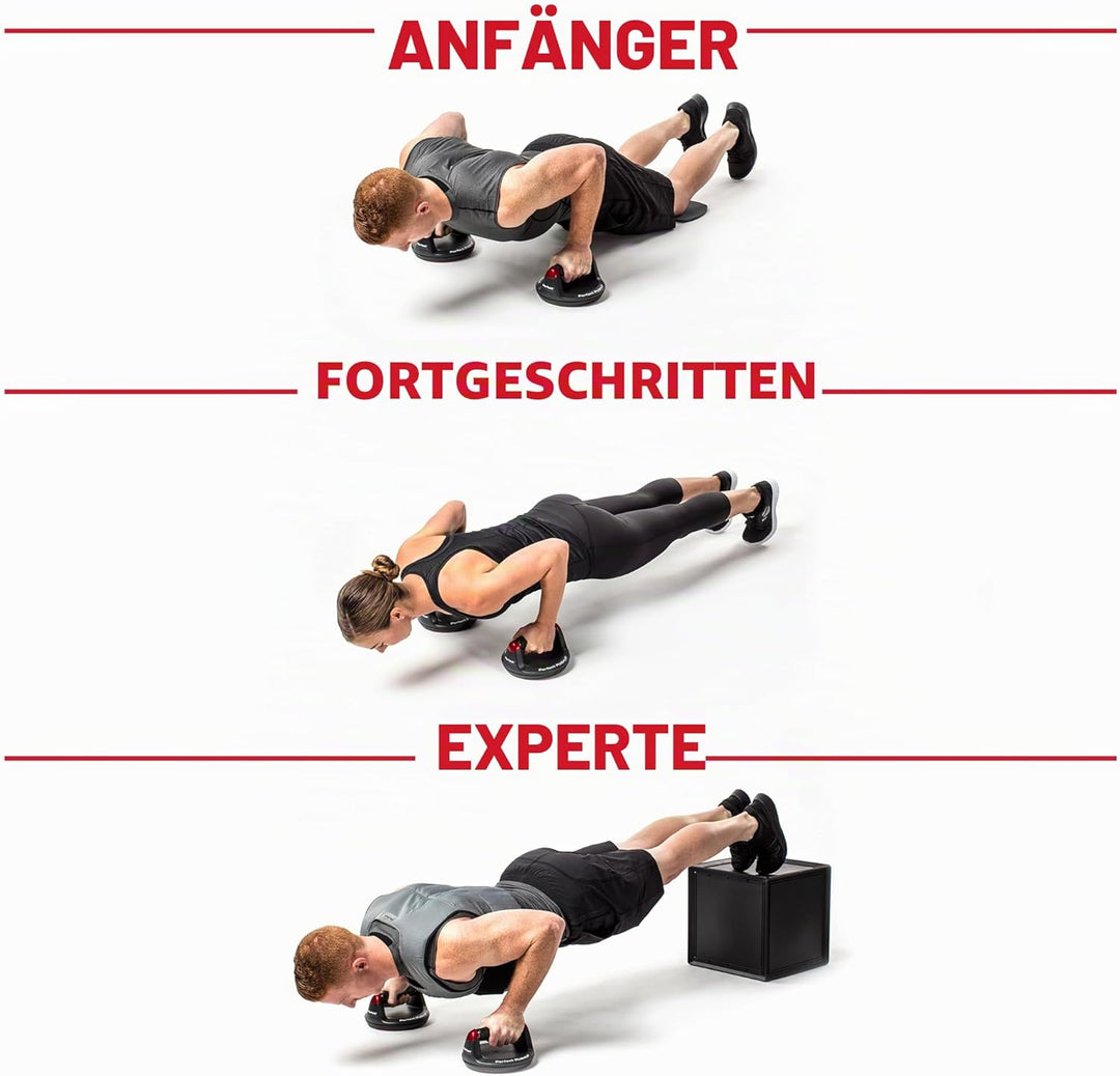 Perfect Fitness Liegestützgriffe Push Up, Fitnessgeräte für Zuhause, Schwarz, 2