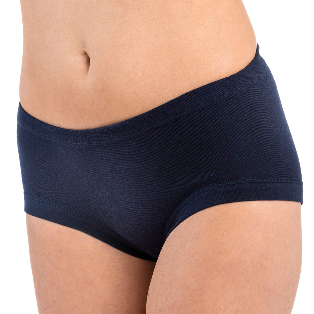 HERMKO 3er Pack Damen Taillenslip aus 100% Bio-Baumwolle mit Tunnelzug und elastischem Beinabschluss