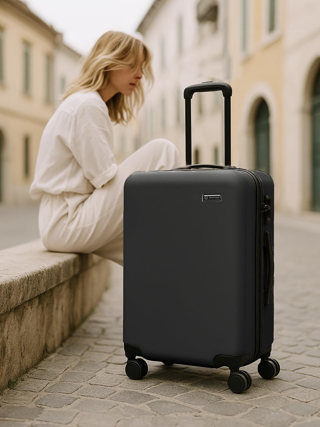 Smartbox Hartschalen Check-in Koffer für Damen & Herren | Mittelgrosser M Trolley 43 x 27 x 66 cm au