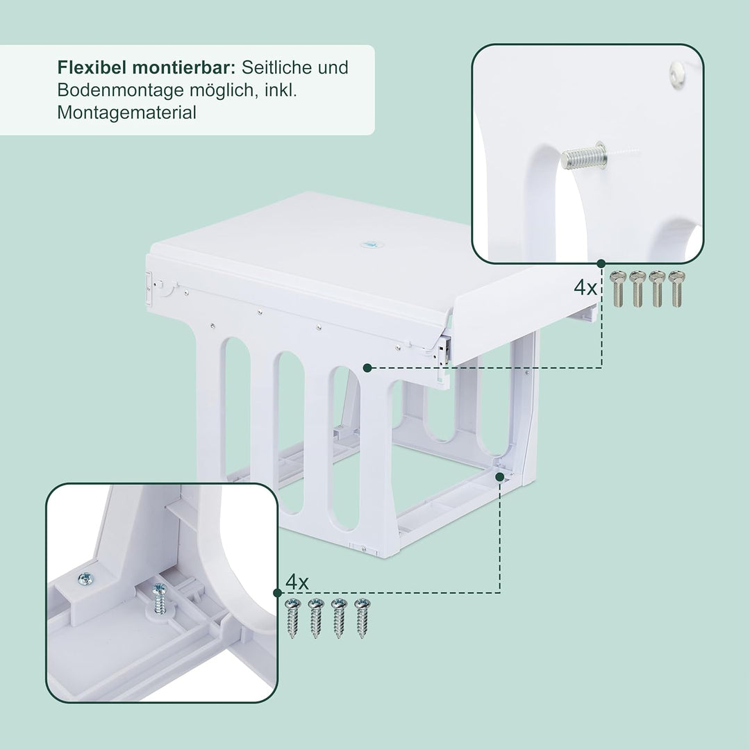 Relaxdays Einbaumülleimer, 3 Fächer, 15l & 8l, HBT: 35,1x34,3x48 cm, ausziehbar, Mülltrennsystem für