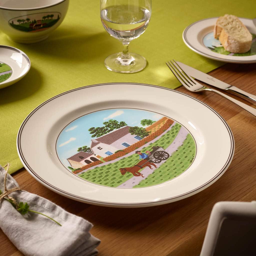 Villeroy und Boch Design Naif Speiseteller Bauer, Premium Porzellan Speiseteller 27 cm Bauer, Speise