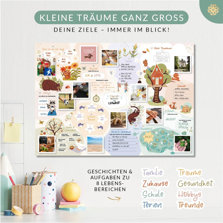 LEBENSKOMPASS Träumerle Board für Kinder - Vision Board Set für Kinder - DAS ORIGINAL - Bastelset fü