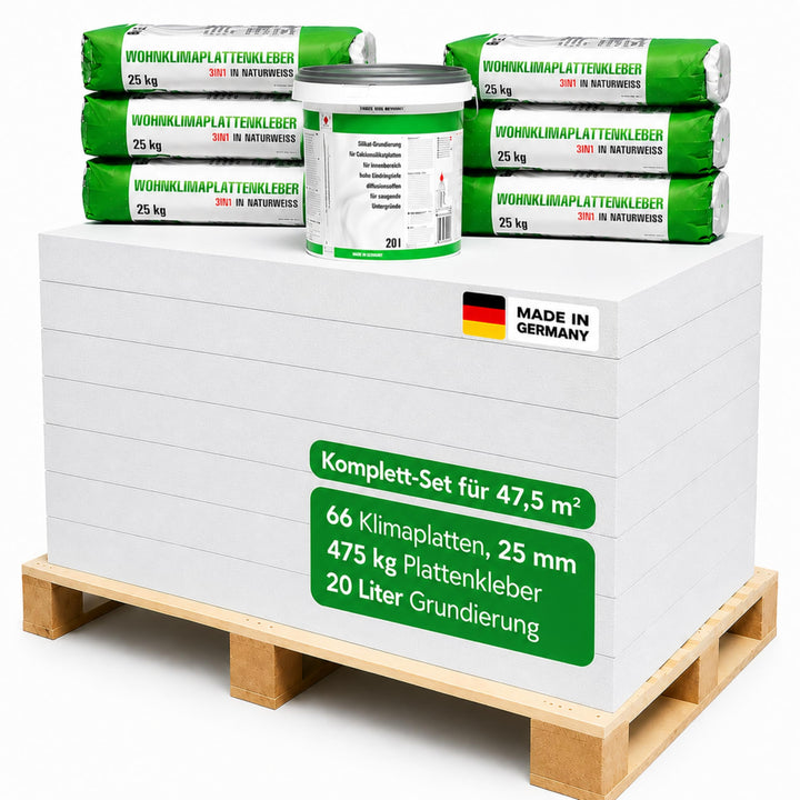 Klimaplatte 25mm Calciumsilikat Dämmplatte, anti Schimmel, für innen, Keller, Feuchtraum, Energiespa