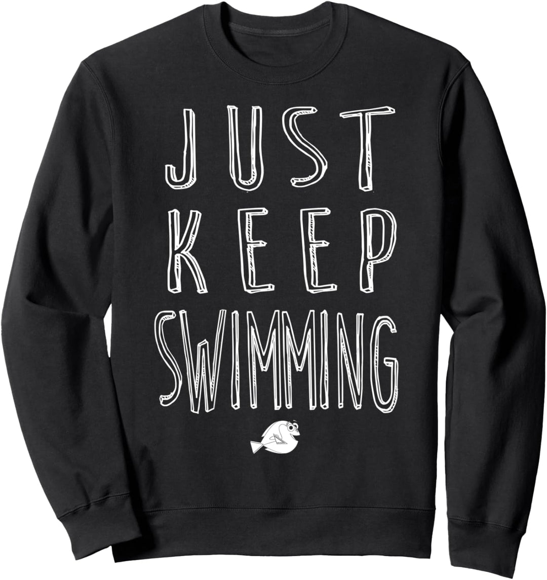 Disney Pixar Finding Dory Just Keep Swimming Text Sweatshirt