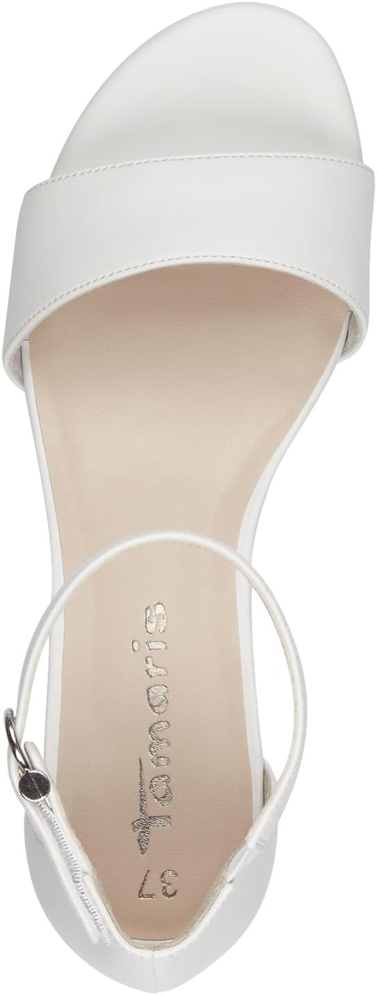 Tamaris Damen Sandaletten, Frauen Sandalen 38 EU Weiss White Matt, 38 EU Weiss White Matt