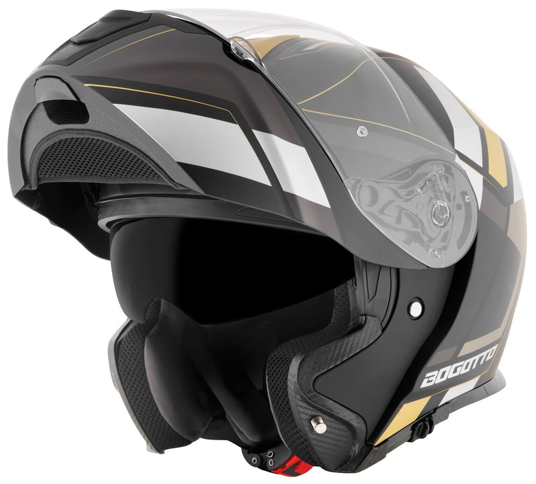 Bogotto FF403 Murata Klapphelm schwarz/gold M (57/58), schwarz/gold M (57/58)