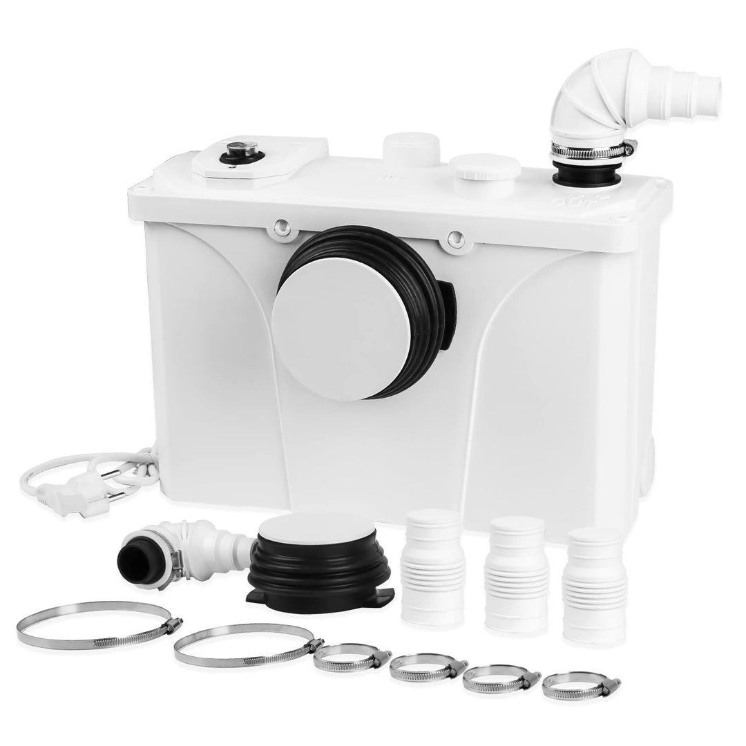Ansobea 700W Hebeanlage Dusche, 190 L/min Duschpumpe für WC Toiletten, Fäkalienpumpe mit 4 Einlässe,
