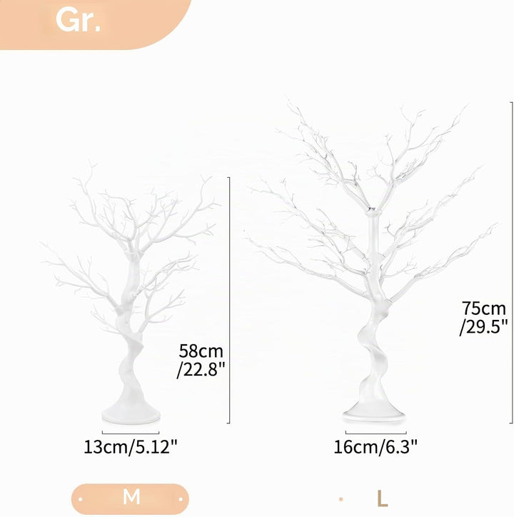 Nuptio Künstlicher Weihnachtsbaum Dekorative Bäume Weisser Zweigbaum 58cm Hoch Halloween Dekoratione