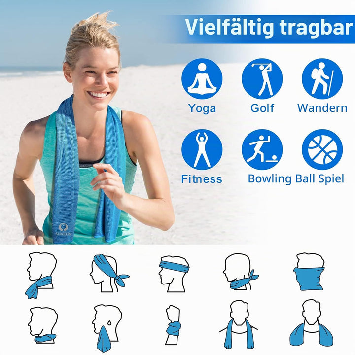 Sukeen Kühlendes Handtuch, 6er Set Kühlhandtuch Cool Towel, Gym Handtuch, Eishandtuch Kühltuch Hals,