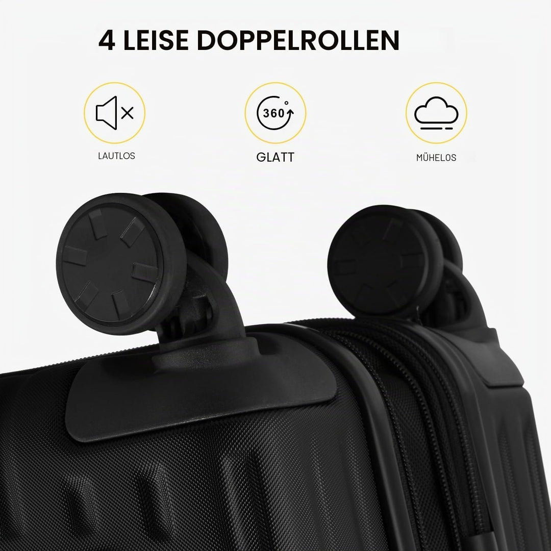 LEVEL8 Koffer Trolleys Leicht ABS+ PC Handgepäck Hartschalen-Koffer Trolley Rollkoffer Reisekoffer E