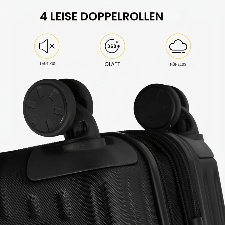 LEVEL8 Koffer Trolleys Leicht ABS+ PC Handgepäck Hartschalen-Koffer Trolley Rollkoffer Reisekoffer E
