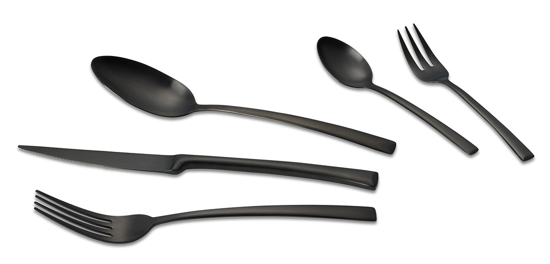ECHTWERK Tafelbesteck Avelino, Black Edition, 30-teilig, Essbesteck für bis zu 6 Personen, Edelstahl