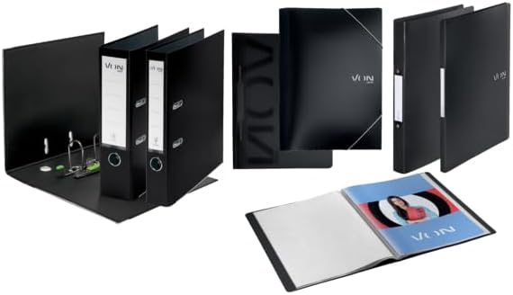 VON Leitz Ordner A4, 25er Pack, Karton mit Kunststoffeinband, 50 mm Rückenbreite, Für 350 Blatt, Bla