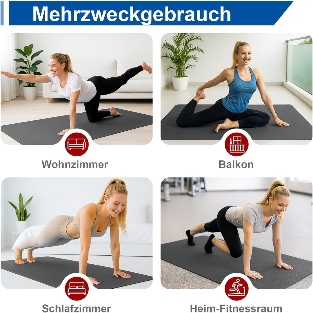Stepwaver TPE Yogamatte Breit 183x91/183x122cm,6mm Dick, Sportmatte Fitnessmatte Rutschfest, Extrem
