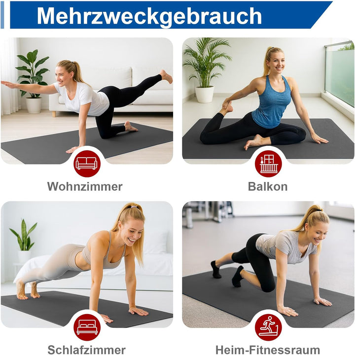 Stepwaver TPE Yogamatte Breit 183x91/183x122cm,6mm Dick, Sportmatte Fitnessmatte Rutschfest, Extrem