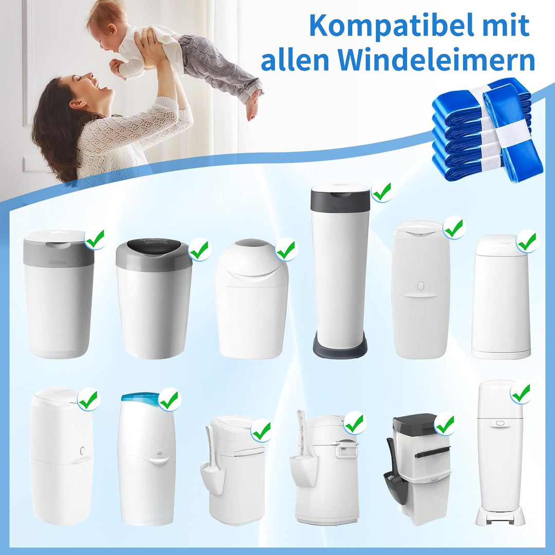 12 Stück Windeleimer Nachfüllkassetten,Nachfüllbeutel, Geruchsdichte Eingedickte, Hervorragende Abdi
