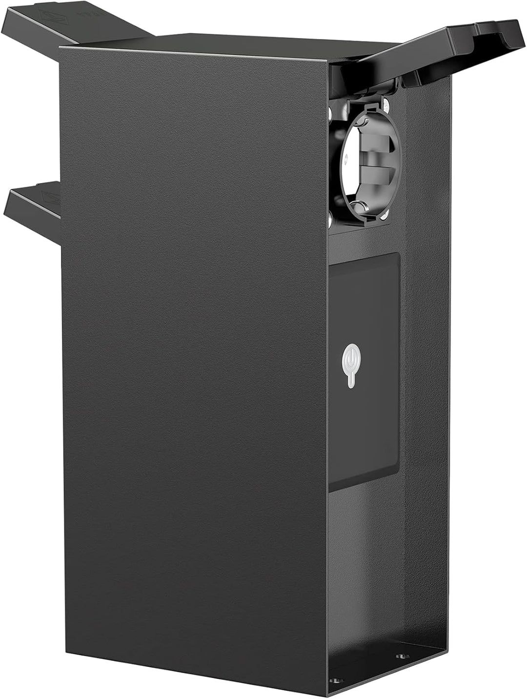 ledscom.de Garten Steckdosensäule POMI, Outdoor, IP44, Smart Home, WLAN, Alexa, 3-fach, schwarz, eck