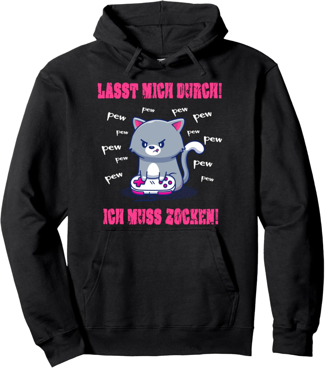 Ich Muss Zocken - PC Videospiele Computer Gaming Gamer Girl Pullover Hoodie