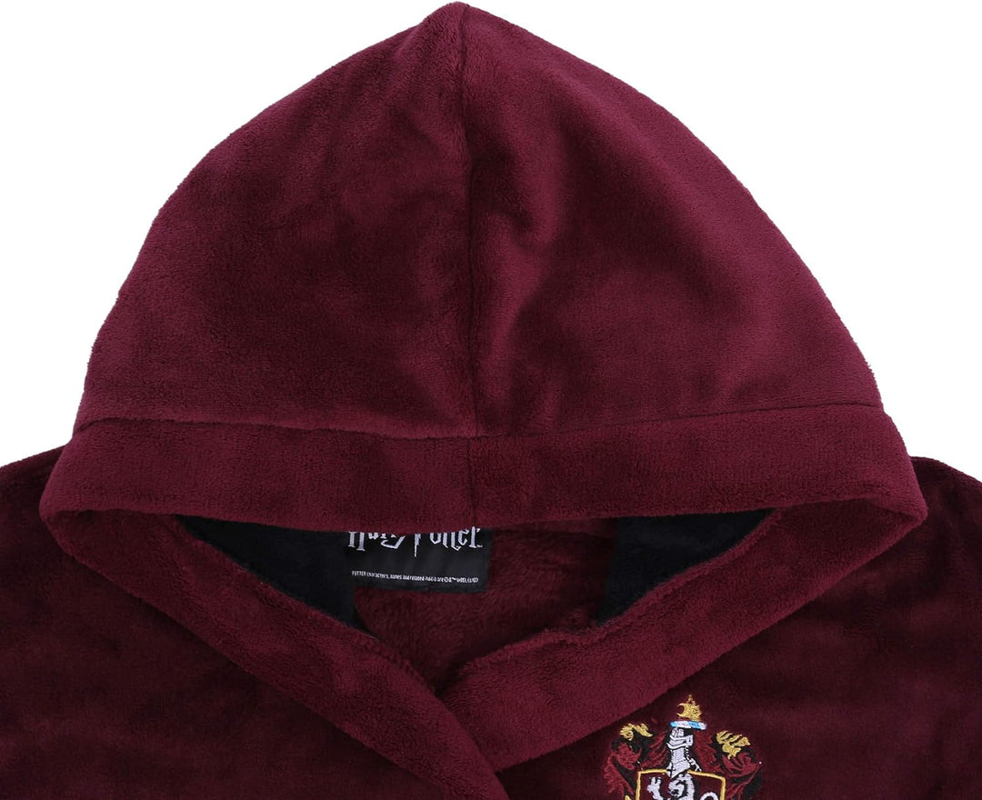 HARRY POTTER Hogwarts Bademantel/Morgenmantel, burgunderrot, für Herren S-M Rot, S-M Rot