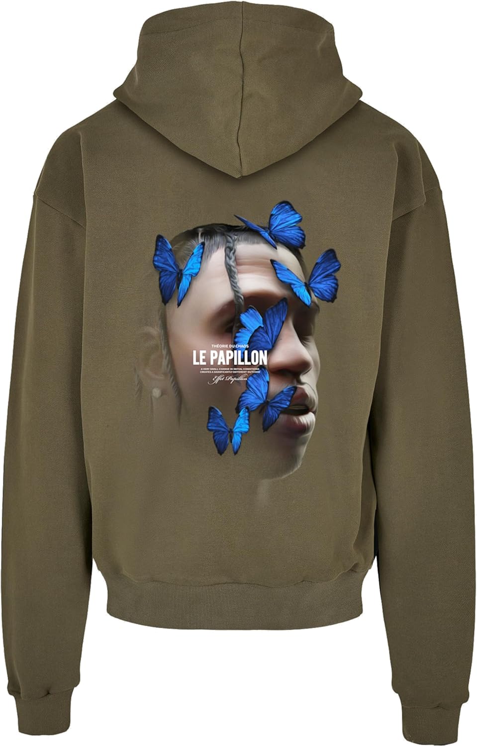Mister Tee Unisex Le Papillon Heavy Oversize Hoody XS Olive, XS Olive