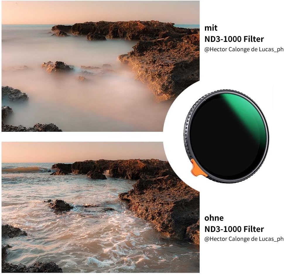 K&amp;F Concept Variabler ND Filter 72mm ND3-ND1000 Graufilter (1.5-10 Blendenstufen) （Nano Xcel） | Neut