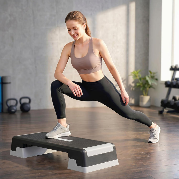 SPORTNOW Steppbrett höhenverstellbar Fitness Aerobic Stepper mit 3 Stufen (15/20/25 cm), Anti-Rutsch