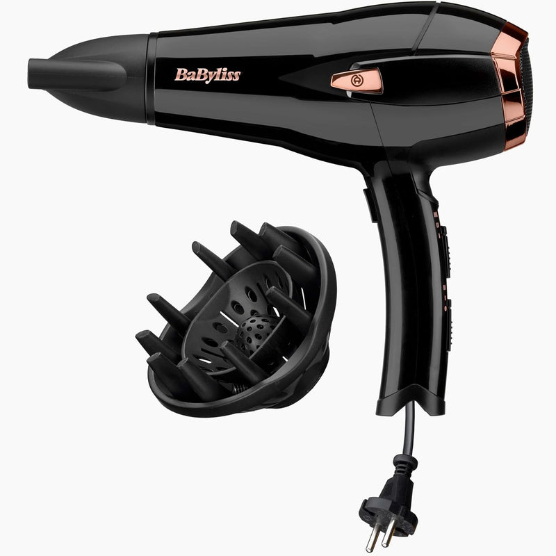 BaByliss Cordkeeper 2000 Ionic-Haartrockner D373E, einzigartige Kabeleinzugsfunktion Im Griff, 2000