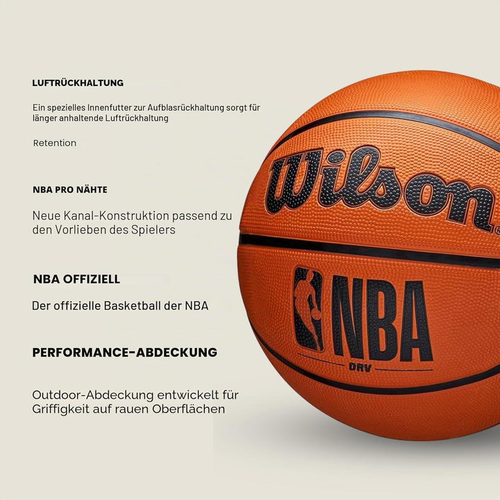 Wilson NBA DRV Serie Basketbälle für Innen- und Aussenbereich Braun Size Mini - 22", Braun Size Mini