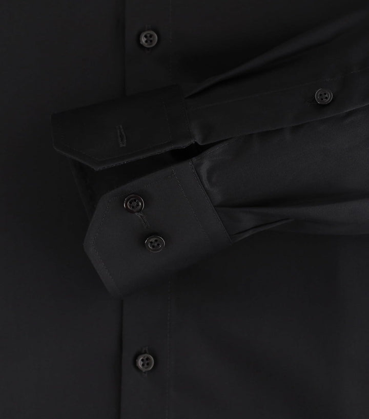 Venti Herren Twill Hemd unifarben extra Langer Arm 72cm Modern Fit 39 Extra Tall Schwarz, 39 Extra T