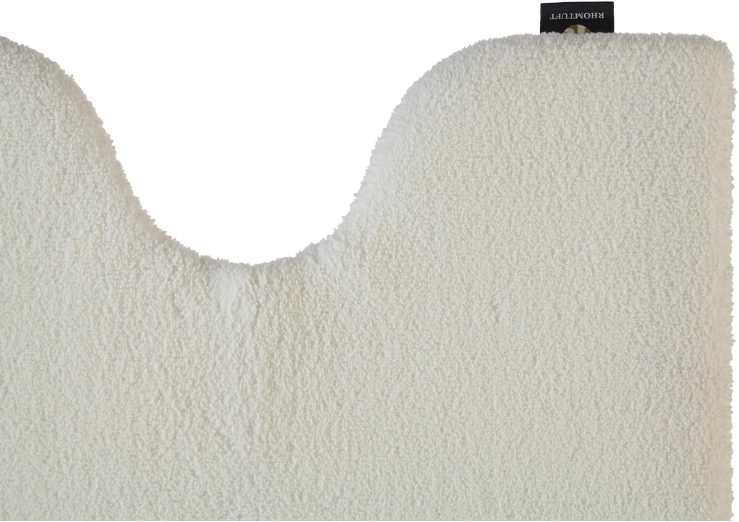 Rhomtuft Badteppiche Square Weiss - 01 Toilettenvorlage mit Ausschnitt 55x60 cm, Toilettenvorlage mi