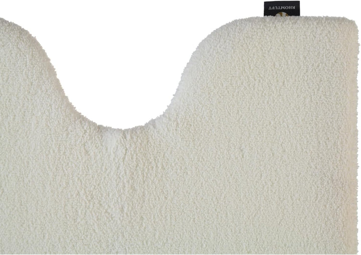 Rhomtuft Badteppiche Square Weiss - 01 Toilettenvorlage mit Ausschnitt 55x60 cm, Toilettenvorlage mi