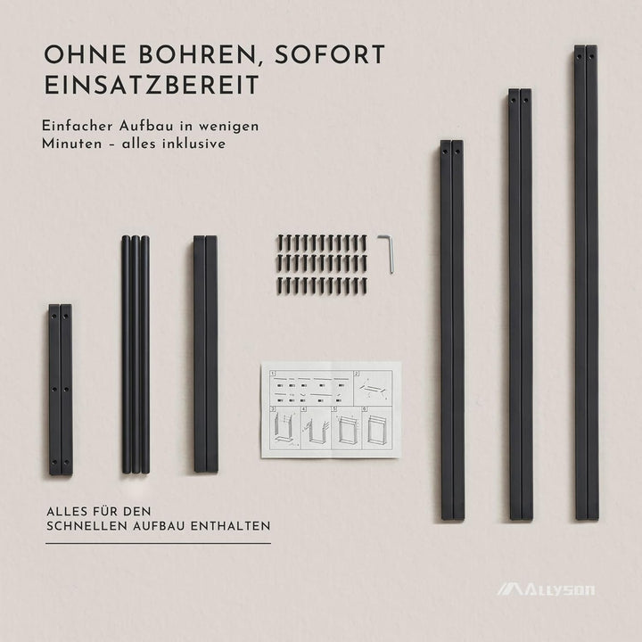 Allyson® Handtuchständer freistehend, mit 3 Stangen, ohne Bohren, Schwarz (Schwarz, 3 Ebenen) Schwar