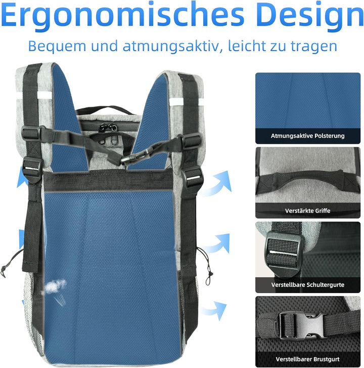Camping Kühlrucksack,24L Kapazität Isolierter Picknickrucksack, Wasserdichter Rucksack-Kühler Auslau