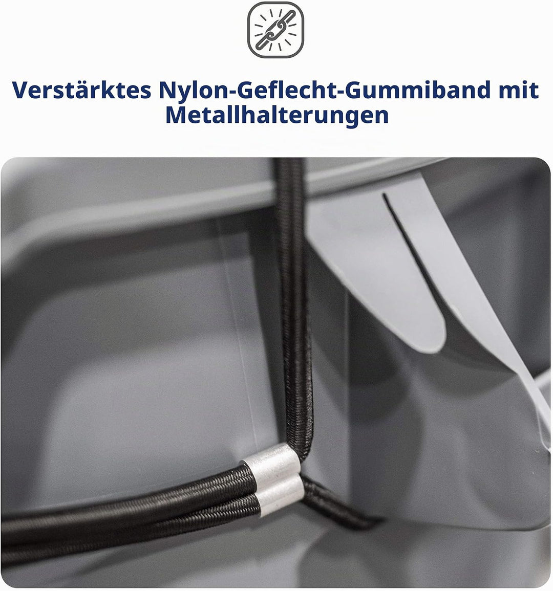 Encased Mülltonnenschloss für Mülltonne mit abnehmbarem Deckel, Bungee-Schnur, strapazierfähiges Nyl