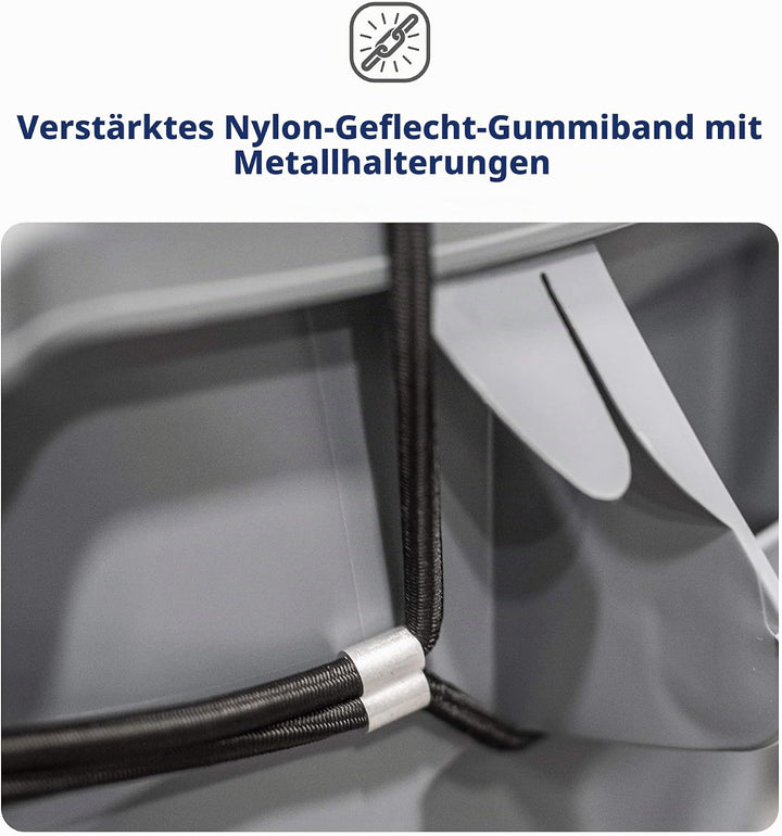 Encased Mülltonnenschloss für Mülltonne mit abnehmbarem Deckel, Bungee-Schnur, strapazierfähiges Nyl