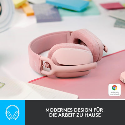 Logitech Zone Vibe 100 Leichte, kabellose Over-Ear-Kopfhörer mit geräuschunterdrückendem Mikrofon, M