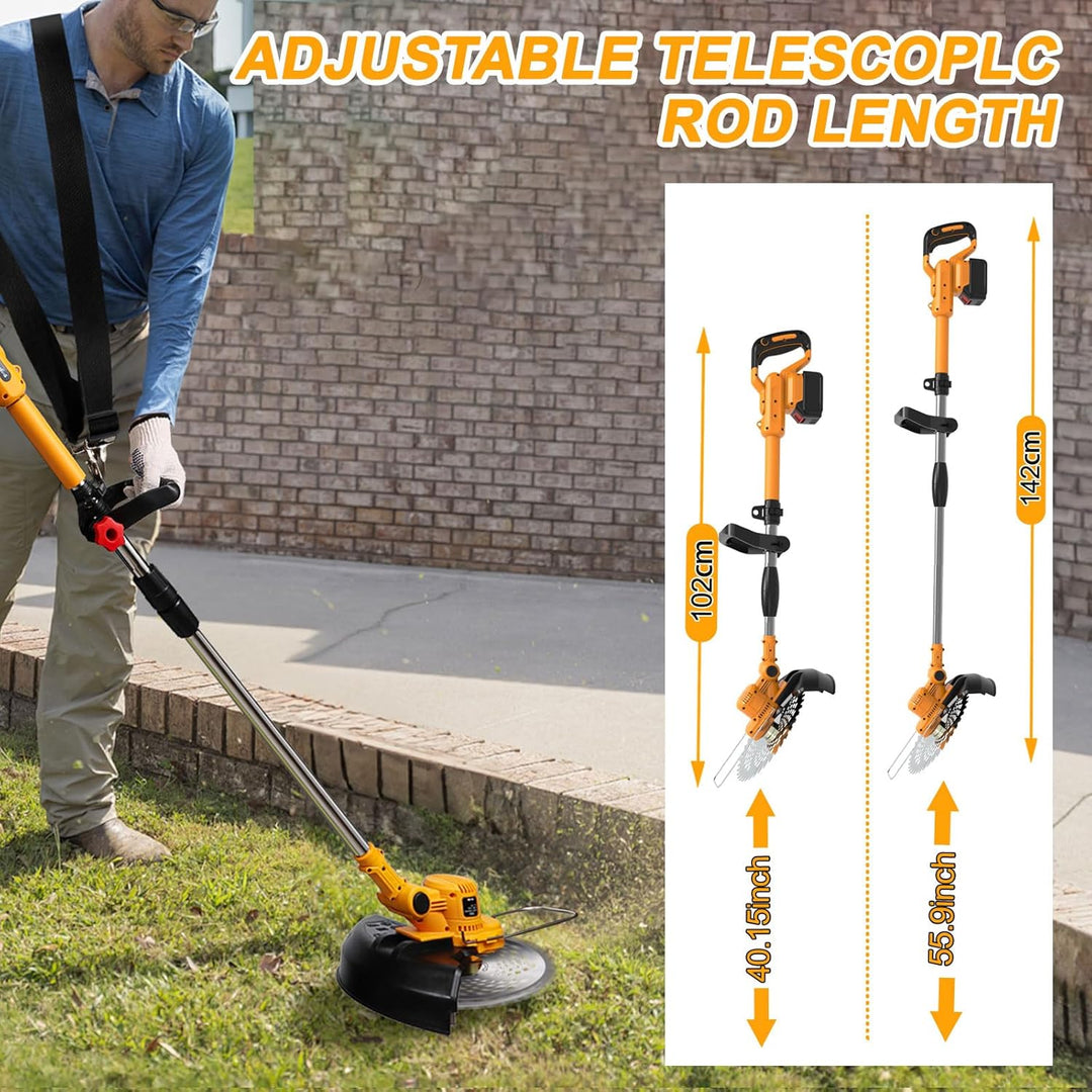 Rasentrimmer mit Akku 21V, Akku Rasentrimmer mit Unkrautbürste für Makita-Akkus mit 4 Klingentypen 7