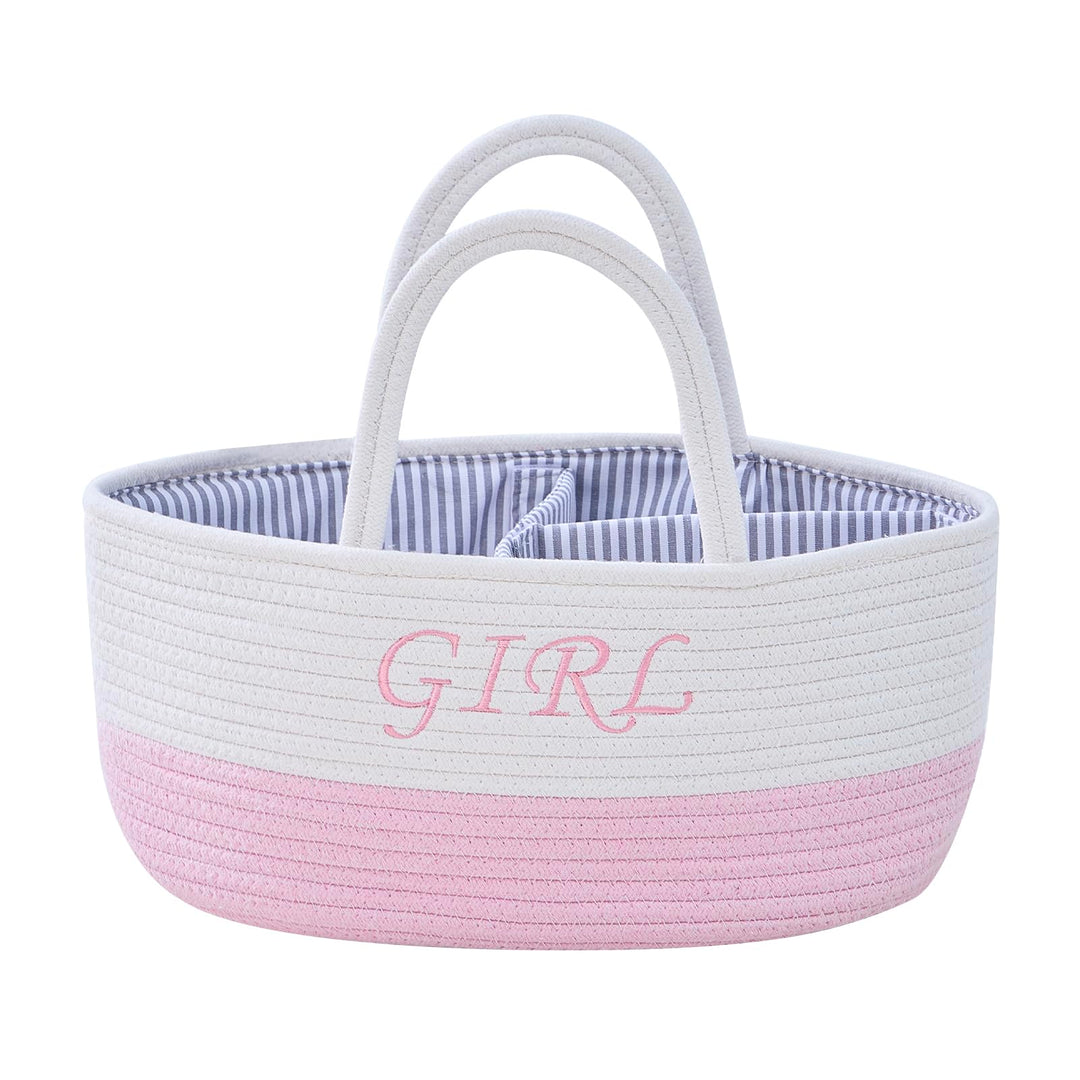 3-Fach Windelhalter Korb – Organizer Babygurt mit abnehmbarem Teiler – Windelhalter, Tücher, Wechsel