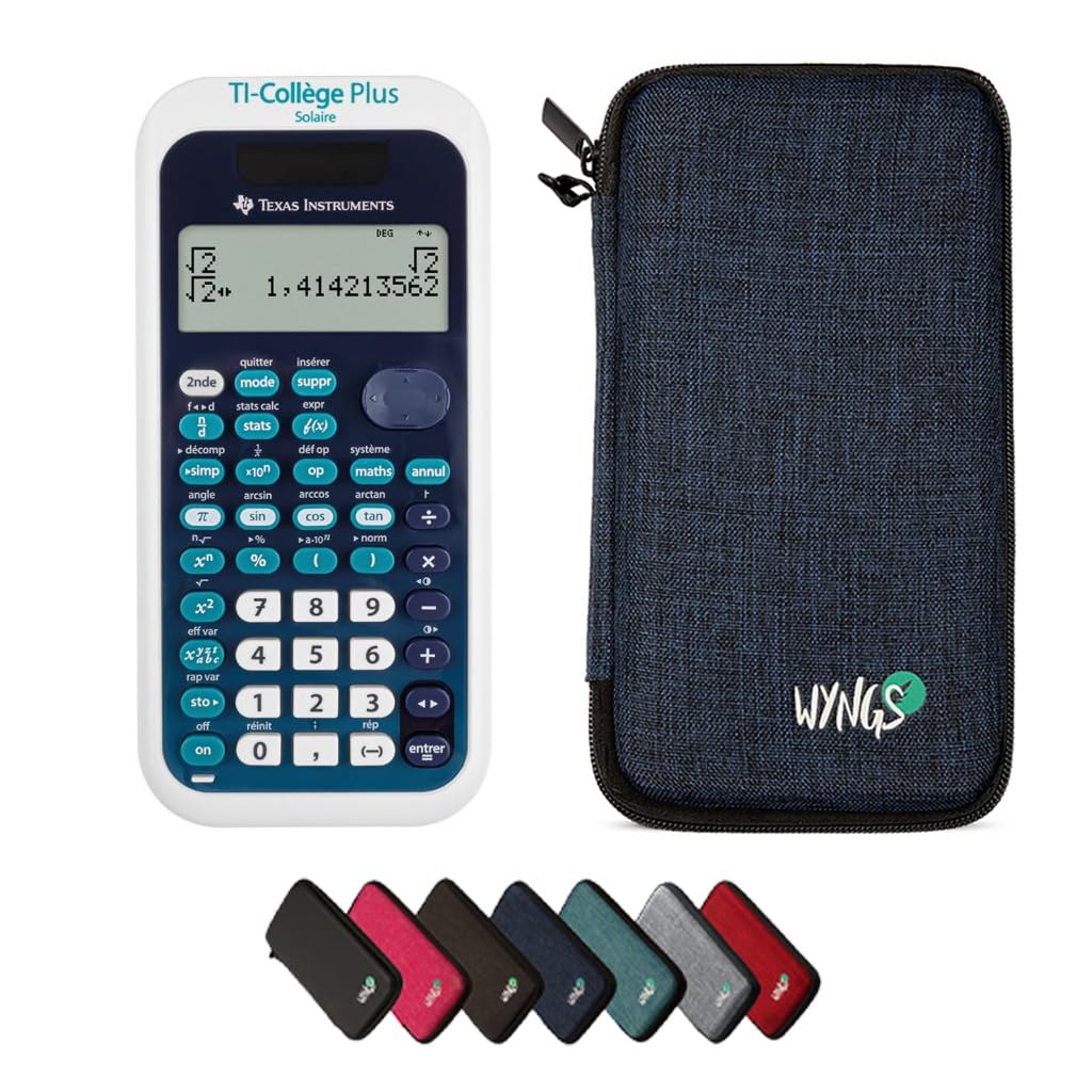 CALCUSO Sparkpaket: TI Collège Plus Solar technisch-wissenschaftlicher Taschenrechner + WYNGS Schutz
